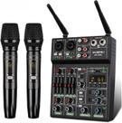 Kit Mesa E Microfone Sem Fio Duplo Ksr Pro Uhf 34 Ch R4 Pro