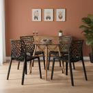 Kit Mesa Eames Vidro 90cm + 4 Cadeiras Gruvyer - Seat&Co
