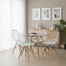 Kit Mesa Eames Vidro 90cm + 4 Cadeiras Kaila DSW - Seat&Co Kit Mesa Eames Vidro 90cm + 4 Cadeiras Kaila DSW - Seat&Co