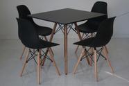 Kit Mesa Eiffel Preta Quadrada 80cm + 04 Cadeiras Eiffel