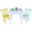 Kit mesa espanha branca + 2 cadeira espanha infantil