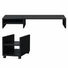Kit Mesa Gamer Preta com Suporte CPU e Nicho Organizador com Rodízios para PC e Console