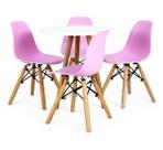 Kit Mesa Infantil Branca 50cm Redonda e 4 Cadeira Eiffel Infantil Kit Mesa Infantil Branca 50cm Redonda e 4 Cadeira Eiffel Infantil