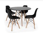 Kit Mesa Jantar Eames Eiffel 90Cm + 4 Cadeiras Eames Eiffel