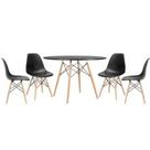 Kit Mesa Jantar Eiffel 100cm Preta + 4 Cadeiras Charles Eames - Preta