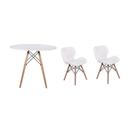 Kit Mesa Jantar Eiffel 90cm Branca e 02 Cadeiras Slim Branca