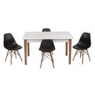 Kit Mesa Luiza 135cm 4 Cadeiras Eiffel Preto