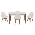 Kit Mesa Luiza 135cm Branca 4 Cadeiras Leda Branco Kit Mesa Luiza 135cm Branca 4 Cadeiras Leda Branco