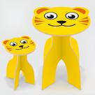 Kit mesa mesinha infantil com cadeira banco didatica em madeira mdf tigre tigrinho amarelo Kit mesa mesinha infantil com cadeira banco didatica em madeira mdf tigre tigrinho amarelo
