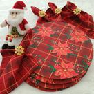 kit mesa Natal 4 Capa sousplat, Base, Guardanapo e Anel dourado