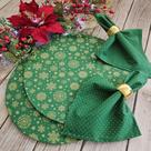 Kit mesa Natal com dourado 10 capa sousplat, base, guardanapo e anel pg Kit mesa Natal com dourado 10 capa sousplat, base, guardanapo e anel pg