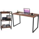 Kit Mesa Para Escritório Com Estante 120 Cm Nogal