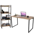 Kit Mesa Para Escritório com Estante 4 Prateleiras Industrial Form 120 cm Carvalho - Lyam Decor