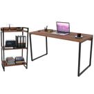 Kit Mesa Para Escritório com Estante Office Estilo Industrial Form 135 cm Nogal - Lyam Decor