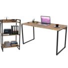 Kit Mesa Para Escritório com Estante Office Estilo Industrial Form C01 135 cm Carvalho - Lyam Decor