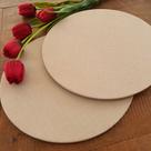 Kit Mesa Posta 06 Bases MDF 35CM + 06 Capas de Sousplat Em Tecido Mellange Cru
