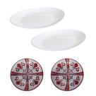 Kit Mesa Posta 2 Prato Oval Branco + 2 Bowl Marsala 690ml Kit Mesa Posta 2 Prato Oval Branco + 2 Bowl Marsala 690ml