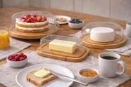 Kit Mesa Posta Café da Manhã em Bambu Boleira + Queijeira + Manteigueira
