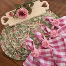 Kit mesa posta jogo americano base folhagem com rosa 12un