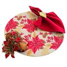 Kit Mesa Posta Natal: 4 Capas + Guardanapos + Anéis - Criarte Opções