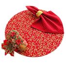 Kit Mesa Posta Natal: 6 Capas + Guardanapos + Anéis - Criarte Opções