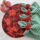 Kit mesa posta natal guardanapo anel sousplat base 32pç