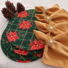 Kit mesa posta natal guardanapo argola estrela com 12 pçs