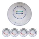 Kit Mesa Posta Saladeira E 4 Bowls Melamina Bacio Del Mare