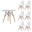 Kit Mesa Redonda De Jantar Para 6 Lugares Com 6 Cadeiras Charles Eames Eiffel