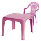 Kit Mesinha + Poltroninha Rosa Infantil Ideal para Estudo e Brincadeiras