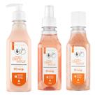 Kit meu bem estar aveludado do pessêgo hidratante 390ml, body splash 250ml e esfoliante 250ml