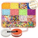 Kit Miçanga Bijuteria Colar Pulseira Brinco 1400pçs Diversas + Caixa Divisória