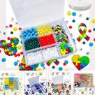 Kit Miçanga Colorida Infantil Completo Letra Alfabeto Bolinha Missanga Fio de Silicone + Acessórios