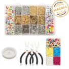 Kit Miçanga Iniciante Alicate Bijuteria Pulseira 2300pçs + Caixa Kit Miçanga Iniciante Alicate Bijuteria Pulseira 2300pçs + Caixa