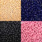Kit Miçanga Passante Bolas Emborrachadas 8mm Plástico 4 Cores 200pçs 80g