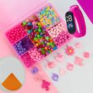 Kit Miçangas Rosa Pulseira Infantil Com 1.700 Peças