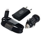 Kit micro usb 3 em 1, cabo, carregador de tomada e veicular preto kt100 newlink Kit micro usb 3 em 1, cabo, carregador de tomada e veicular preto kt100 newlink