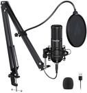Kit Microfone Condensador USB Maono c/ Pedestal/Braço Articulado, Espuma, Pop Filter, Shock Mount