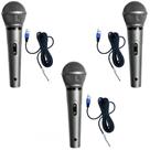 Kit Microfone Dinâmico Leson MC-200 Prata 3 unidades Kit Microfone Dinâmico Leson MC-200 Prata 3 unidades