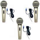 Kit Microfone Dinâmico Leson SM-58 P4 Champanhe 3 unidades