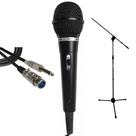 Kit microfone mxt c/ fio + cabo mxt p10/xlrf 5m + pedestal