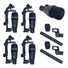 Kit Microfone Para Bateria 7 Peças + Maleta Dylan Dd-7 Cor Preto