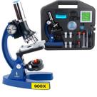 Kit Microscópio Biológico Infantil 28 Peças Lorben Educacional Portátil 100x 400x 900x com Maleta GT6078