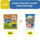 Kit MID Guaraná + SAZÓN Pipoca Manteiga - 5 Refrescos 20g + 1 Tempero 60g