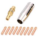 Kit Mig 15ak - 10 Bicos 0,8mm M6x25 + 1 Bocal para Tocha 12mm + 1 Porta Bico (Difusor)