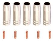 Kit Mig 15ak - 5 Bicos 0,8mm M6x25 + 5 Bocal para Tocha 12mm Kit Mig 15ak - 5 Bicos 0,8mm M6x25 + 5 Bocal para Tocha 12mm