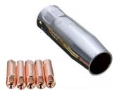 Kit Mig 15ak - 5 Bicos De Contato 0,8mm + 1 Bocal 12mm