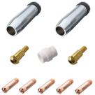 Kit Mig 24kd - 2 Bocal 12mm + 5 Bicos M6x25 0,8mm + 1 Difusor Cerâmico + 2 Porta Bico de Contato M6