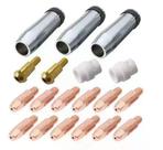 Kit Mig 24kd - 3 Bocal 12mm + 12 Bicos M6x25 1,0mm + 2 Difusor Cerâmico + 2 Porta Bico de Contato M6