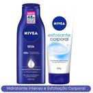 Kit Milk 400ml + Esfoliante Corporal Banho Nivea 200g